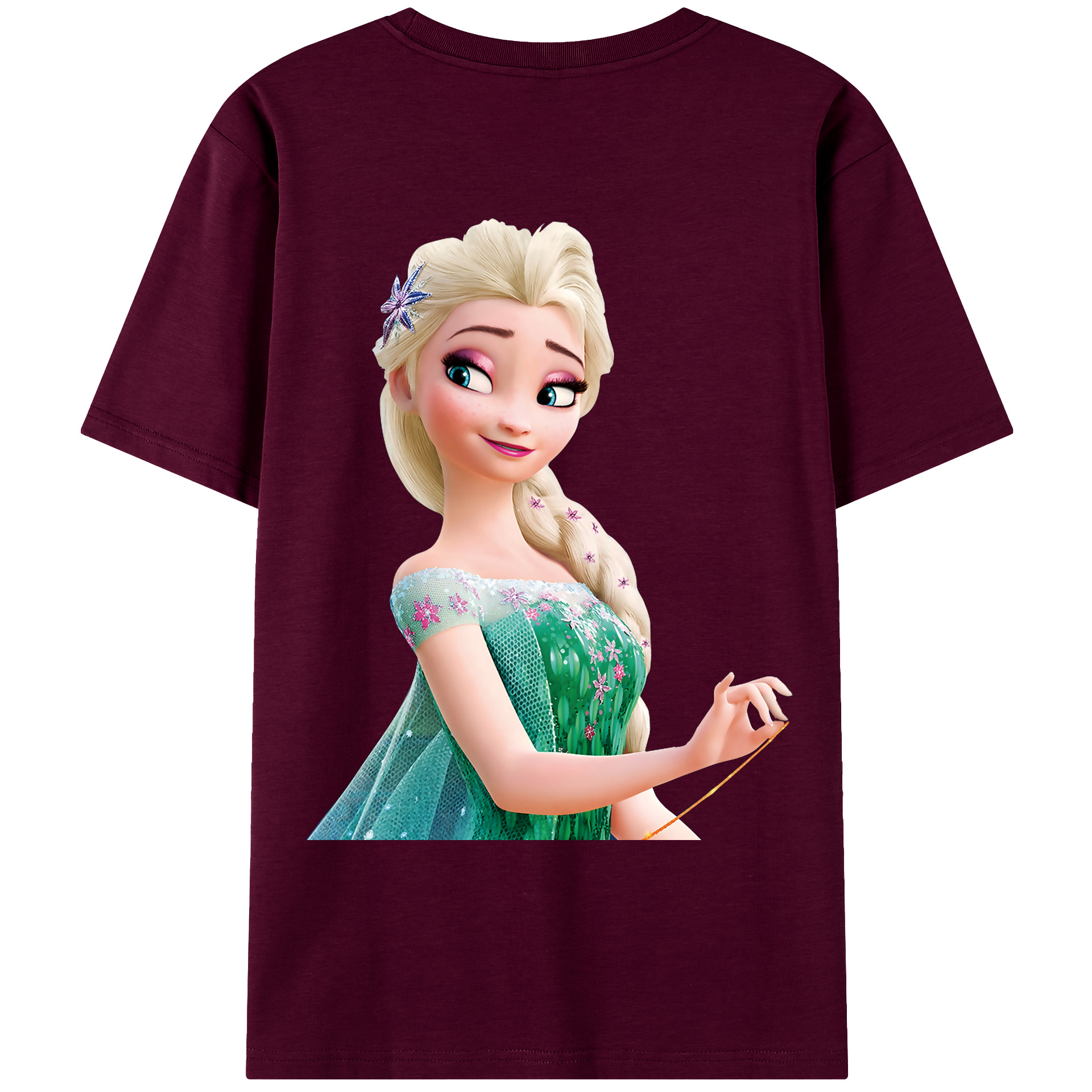（画像用） アナと雪の女王 アンナ エルサ Frozen Anna Elsa レディース半袖Tシャツ(バックプリント)